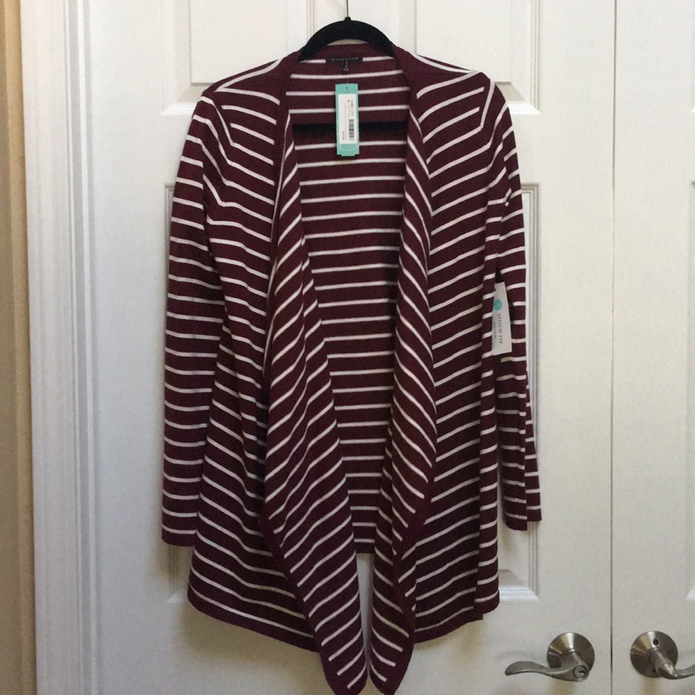 Burgundy stripe cardigan